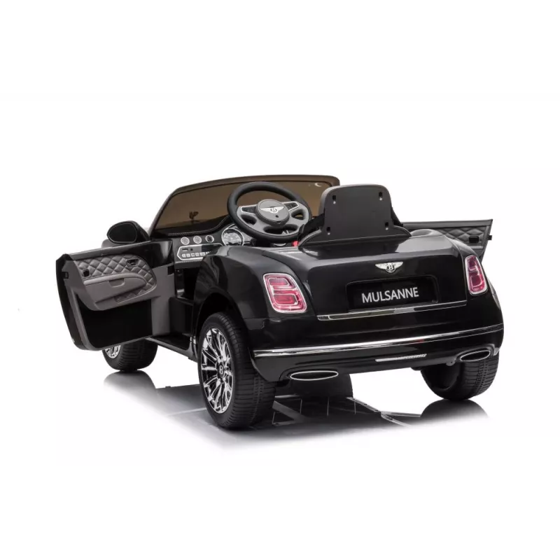 Samochodzik elektryczny dla dzieci LEAN CARS Bentley Mulsanne, 12V, czarny połysk, pilot, MP3, diody LED, koła EVA, 3-6 lat, maks. 30 kg