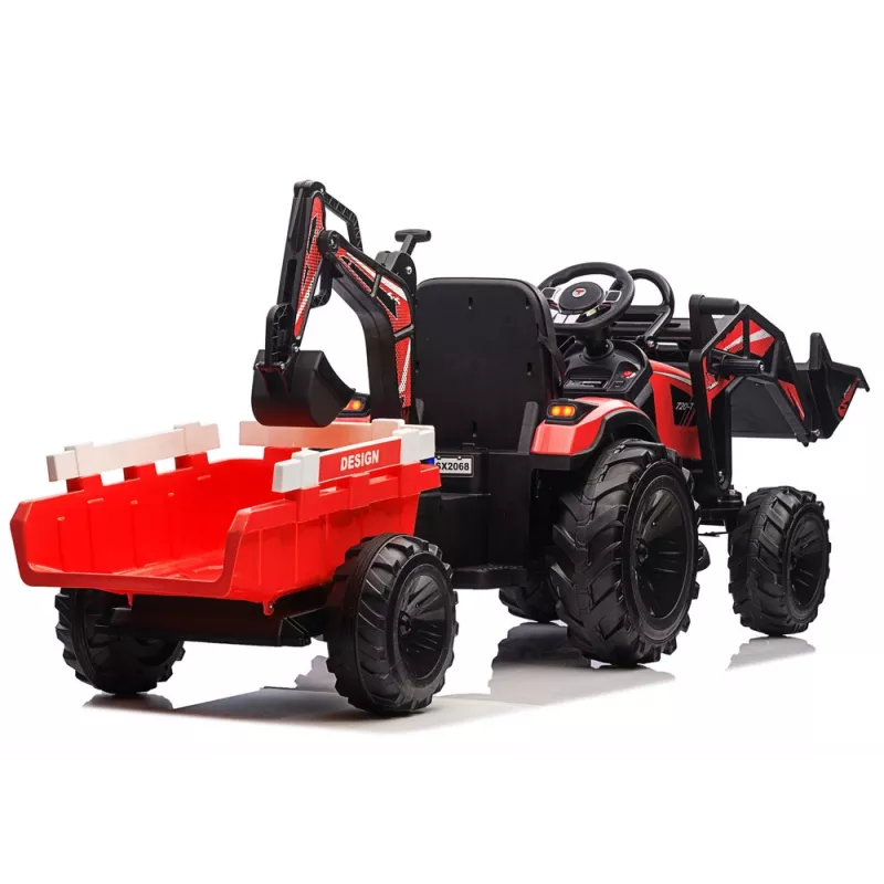 Koparka akumulatorowa LEAN CARS z przyczepą SX2068 Czerwona