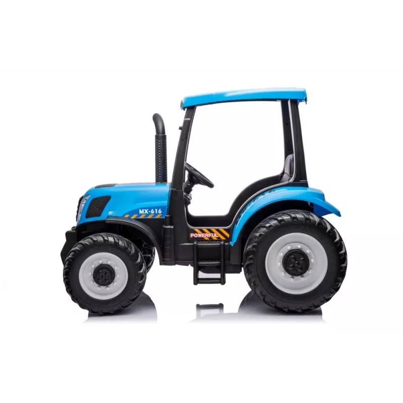 LEAN CARS Traktor na baterie A011 24V Niebieski – Zabawka jezdna z silnikami 2x200W, pilotem, światłami LED, Bluetooth