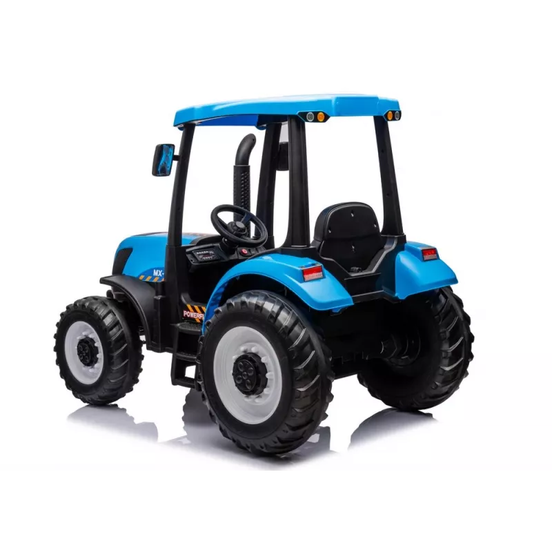 LEAN CARS Traktor na baterie A011 24V Niebieski – Zabawka jezdna z silnikami 2x200W, pilotem, światłami LED, Bluetooth