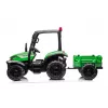 LEAN CARS Traktor na baterie BLT-206 Zielony z odpinaną przyczepą, 12V dla dzieci 3-8 lat, 2x45W, koła EVA, pilot