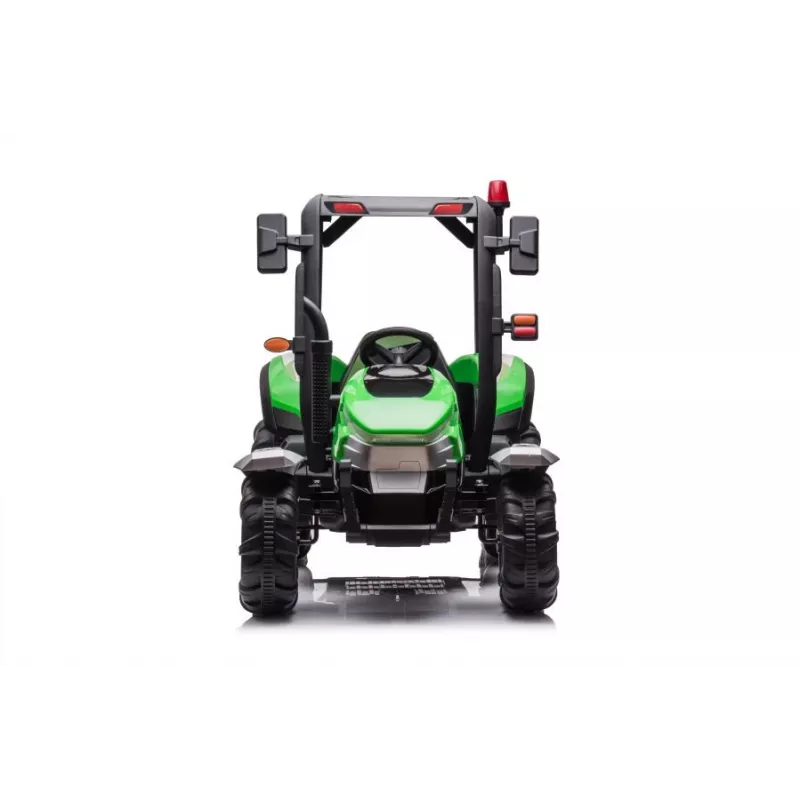 LEAN CARS Traktor na baterie BLT-206 Zielony z odpinaną przyczepą, 12V dla dzieci 3-8 lat, 2x45W, koła EVA, pilot