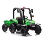 LEAN CARS Traktor na baterie BLT-206 Zielony z odpinaną przyczepą, 12V dla dzieci 3-8 lat, 2x45W, koła EVA, pilot