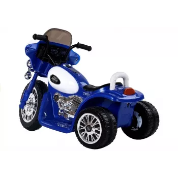 LEAN CARS Niebieski Elektryczny Motocykl Jeździk JT568 Policja dla Dzieci LED