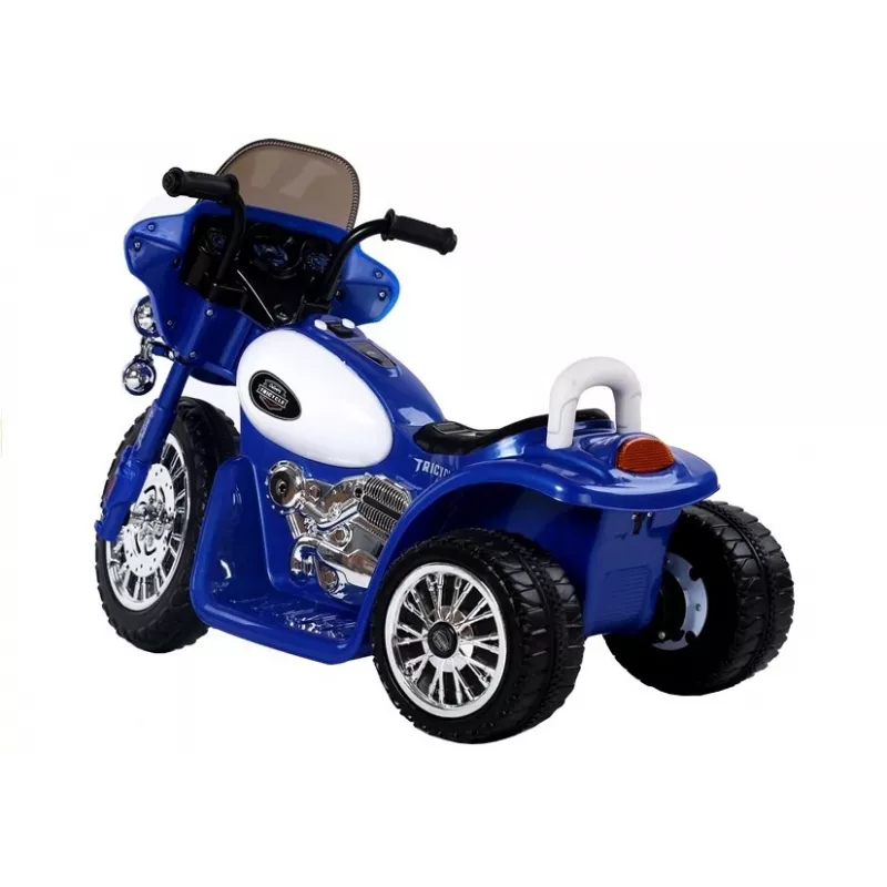 LEAN CARS Niebieski Elektryczny Motocykl Jeździk JT568 Policja dla Dzieci LED