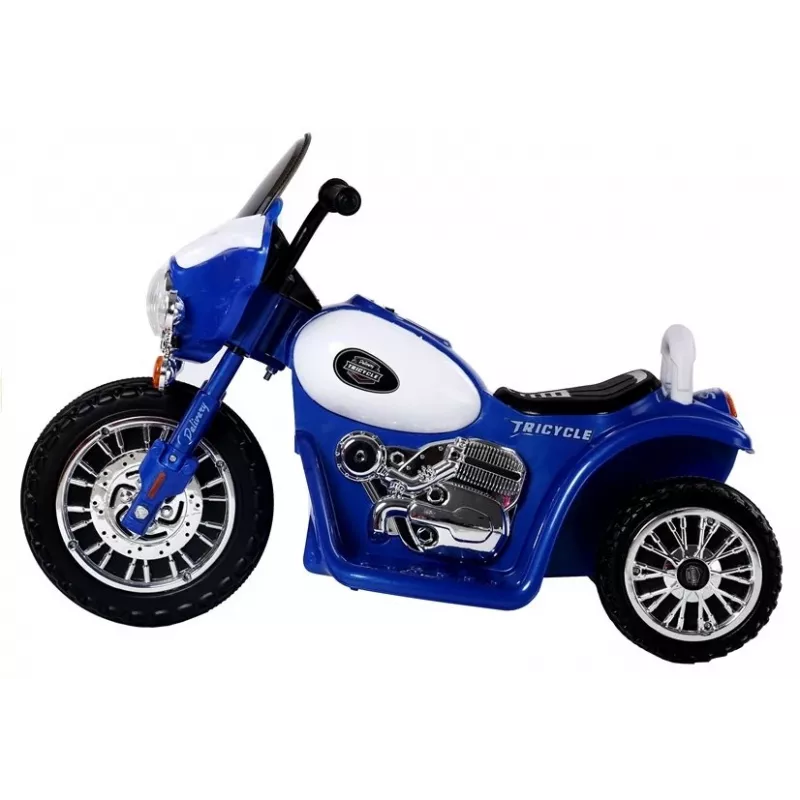 LEAN CARS Niebieski Elektryczny Motocykl Jeździk JT568 Policja dla Dzieci LED
