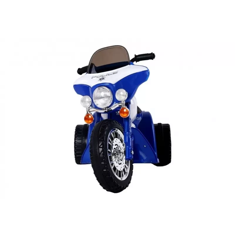 LEAN CARS Niebieski Elektryczny Motocykl Jeździk JT568 Policja dla Dzieci LED