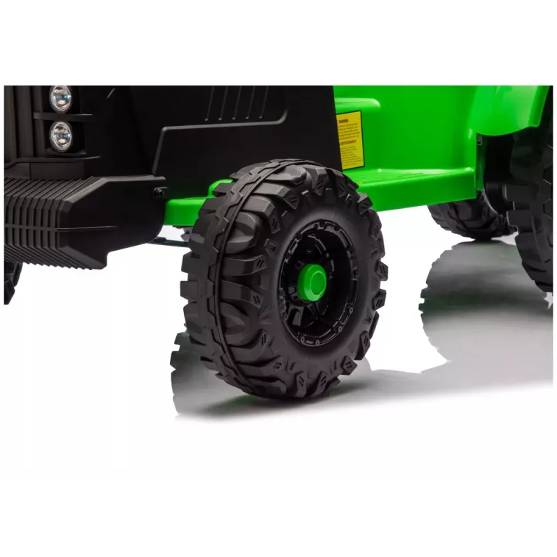 LEAN CARS CH9959B Traktor na baterie z przyczepą, jasnozielony, 24V