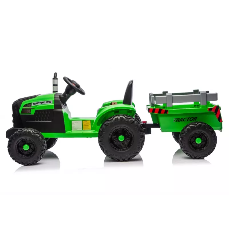 LEAN CARS CH9959B Traktor na baterie z przyczepą, jasnozielony, 24V