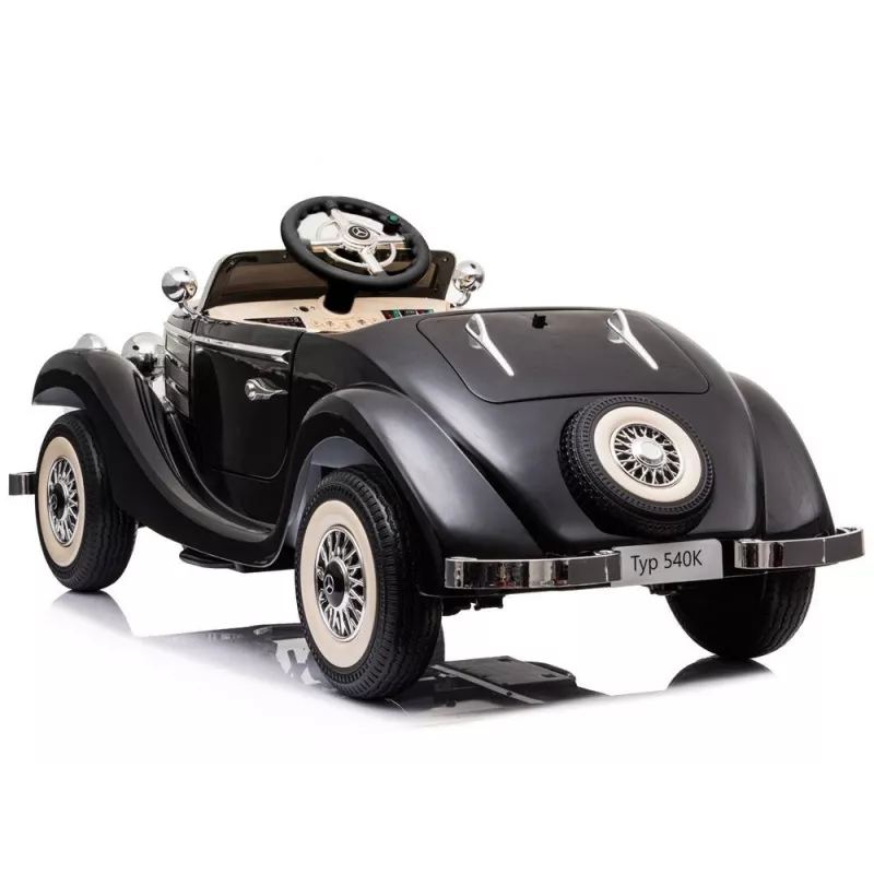 LEAN CARS Elektryczny samochodzik dla dzieci Mercedes 540K Classic Premium LED MP3 Czarny