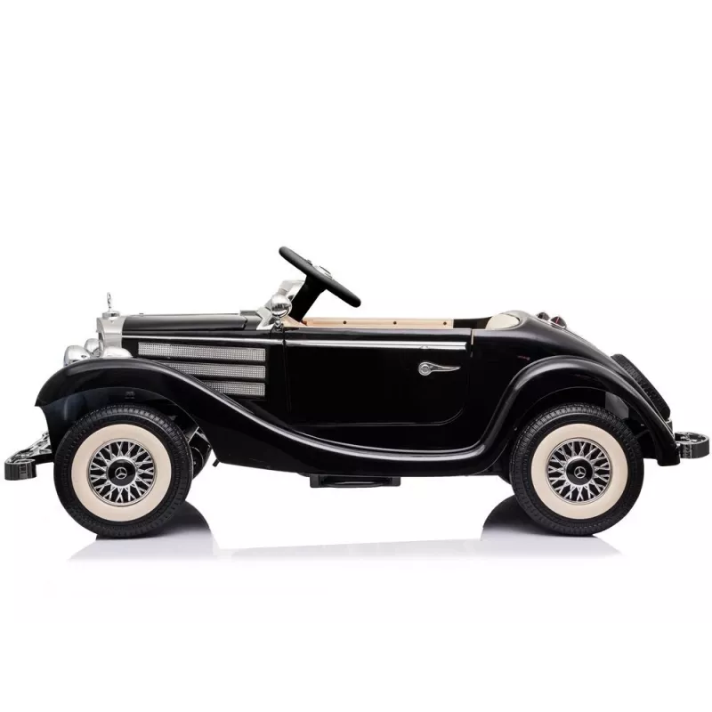 LEAN CARS Elektryczny samochodzik dla dzieci Mercedes 540K Classic Premium LED MP3 Czarny