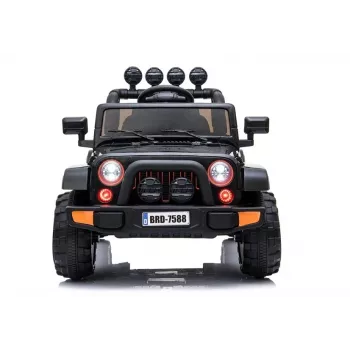 LEAN CARS Elektryczny Jeep na Akumulator BRD-7588 z Oświetleniem LED, MP3, Pilotem, Czarny 4x4