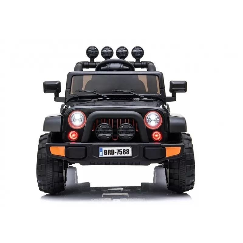LEAN CARS Elektryczny Jeep na Akumulator BRD-7588 z Oświetleniem LED, MP3, Pilotem, Czarny 4x4