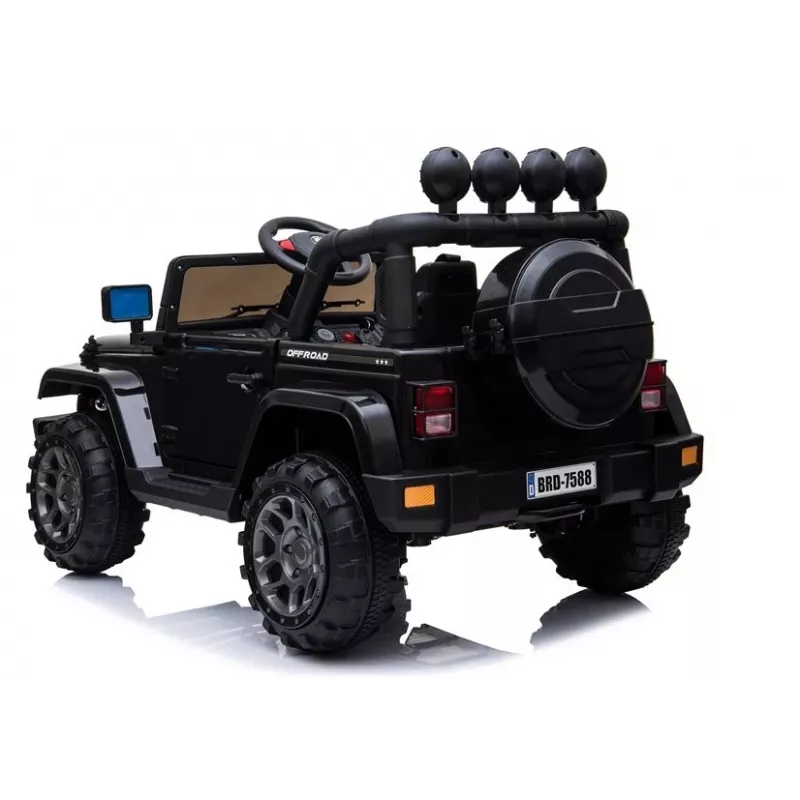 LEAN CARS Elektryczny Jeep na Akumulator BRD-7588 z Oświetleniem LED, MP3, Pilotem, Czarny 4x4