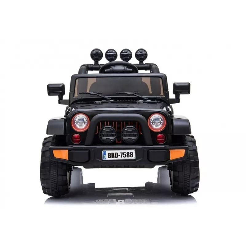 LEAN CARS Elektryczny Jeep na Akumulator BRD-7588 z Oświetleniem LED, MP3, Pilotem, Czarny 4x4
