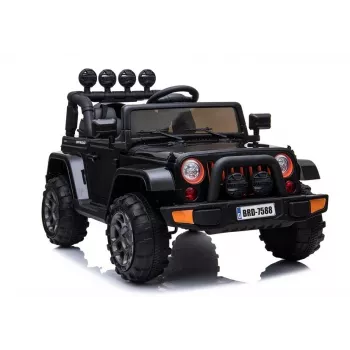 LEAN CARS Elektryczny Jeep na Akumulator BRD-7588 z Oświetleniem LED, MP3, Pilotem, Czarny 4x4