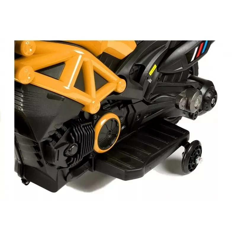 LEAN CARS Elektryczny motocykl na pedały GTM1188 Żółty z oświetleniem LED