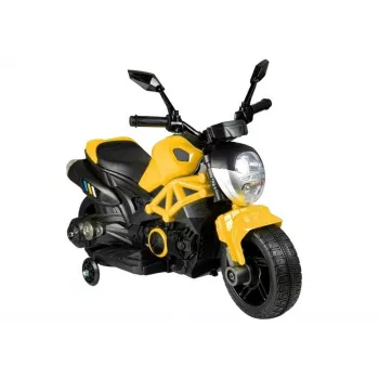 LEAN CARS Elektryczny motocykl na pedały GTM1188 Żółty z oświetleniem LED