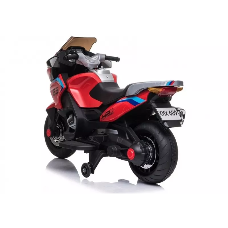 LEAN CARS Elektryczny motocykl na pedały XMX609 Czerwony z MP3 i diodami LED