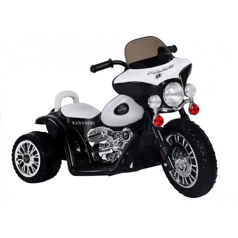 LEAN CARS Elektryczny motocykl dla dzieci JT568 Policja z oświetleniem LED Czarny