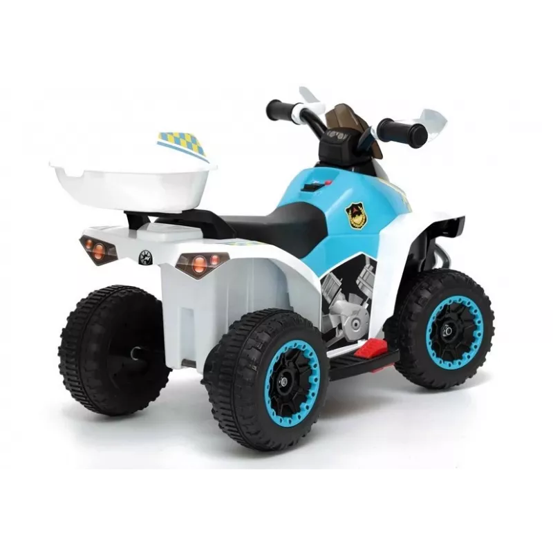 LEAN CARS Elektryczny Quad Policyjny GTS1188-A Biały LED Muzyka Schowek