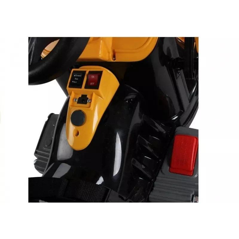 LEAN CARS Elektryczny Traktor Jeździk z Łyżką Koparki Pomarańczowy