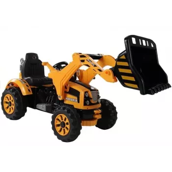 LEAN CARS Elektryczny Traktor Jeździk z Łyżką Koparki Pomarańczowy