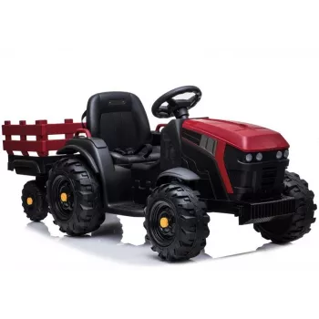 LEAN CARS Elektryczny traktor z przyczepą BDM0925 Czerwony