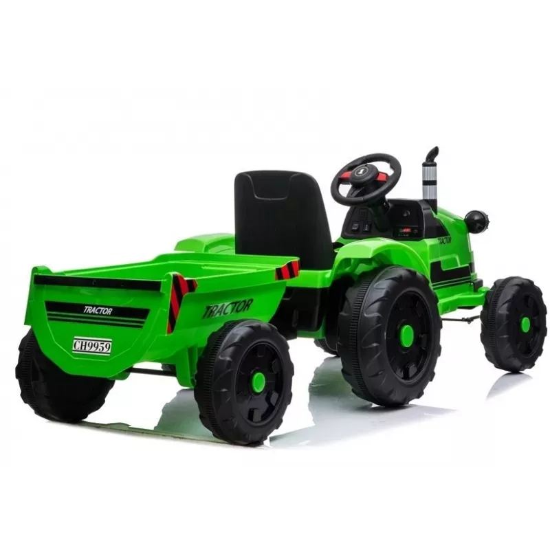 LEAN CARS Elektryczny traktor na pedały z przyczepą CH9959 Zielony