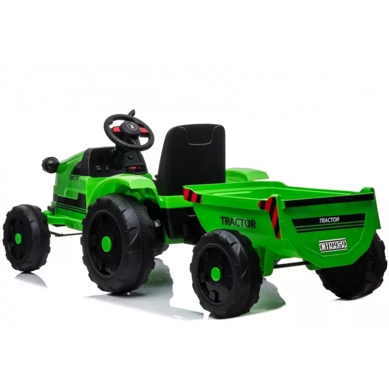 LEAN CARS Elektryczny traktor na pedały z przyczepą CH9959 Zielony