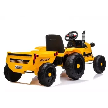 LEAN CARS Elektryczny Traktor na Pedały z Przyczepą CH9959 Żółty LED Radio