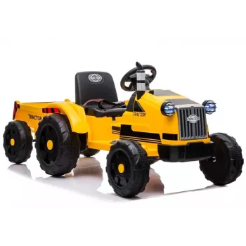 LEAN CARS Elektryczny Traktor na Pedały z Przyczepą CH9959 Żółty LED Radio