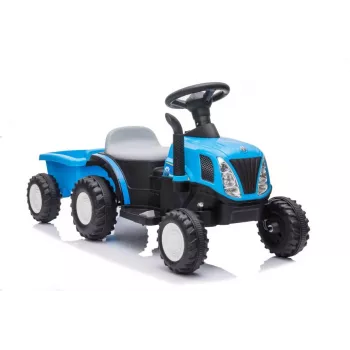 LEAN CARS Ciągnik Elektryczny z Przyczepą A009 Niebieski - 12V, 2x35W, Pilot