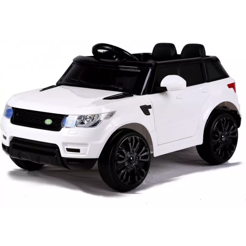 LEAN CARS HL1638 Samochodzik elektryczny dla dzieci - Biały, zasilany 12V, pilot rodzica, MP3, światła LED, koła EVA