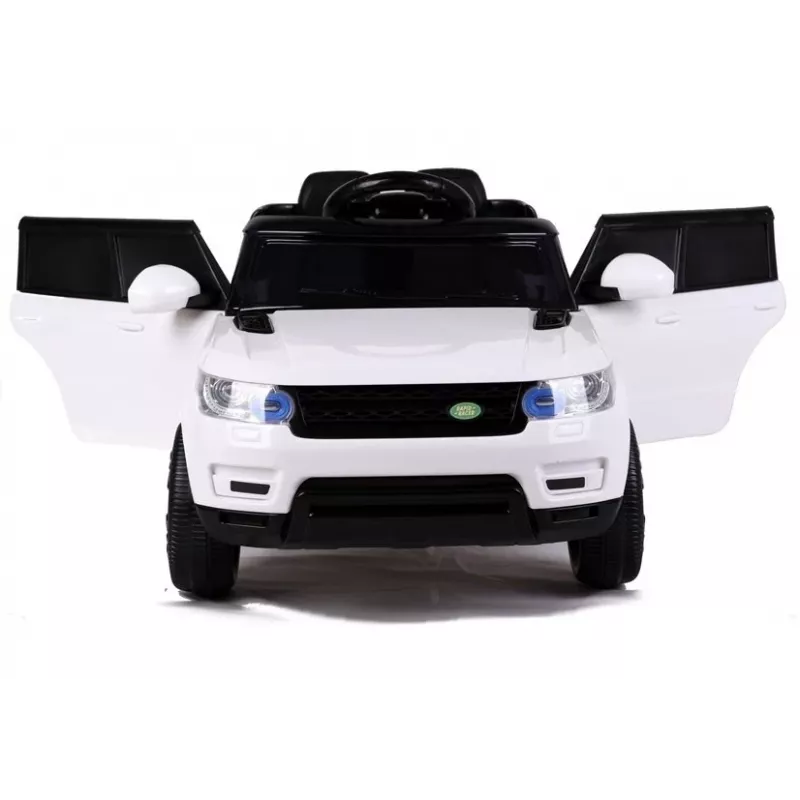 LEAN CARS HL1638 Samochodzik elektryczny dla dzieci - Biały, zasilany 12V, pilot rodzica, MP3, światła LED, koła EVA