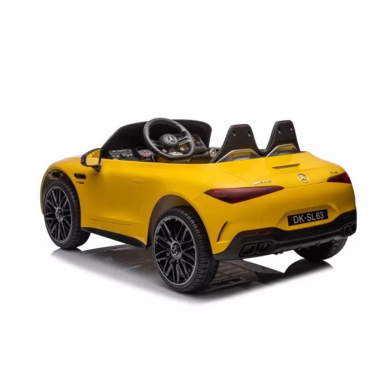 LEAN CARS Mercedes AMG SL63 Samochód na baterie, malowany na żółto