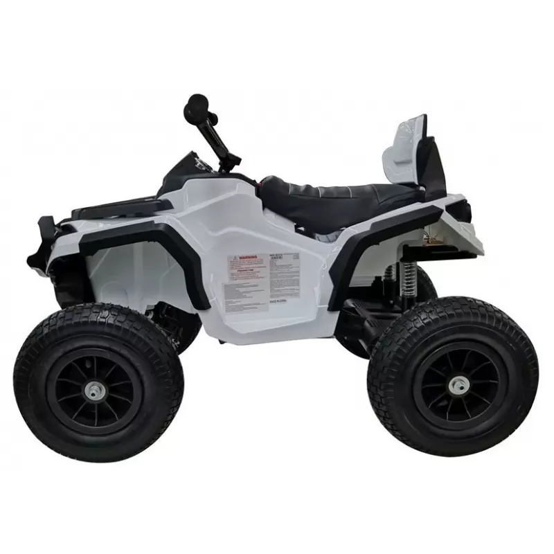 LEAN CARS Quad BDM0906 Elektryczny pojazd jezdny z pompowanymi kołami, światłami LED i MP3 Biały