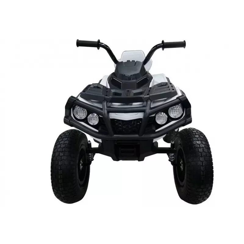 LEAN CARS Quad BDM0906 Elektryczny pojazd jezdny z pompowanymi kołami, światłami LED i MP3 Biały