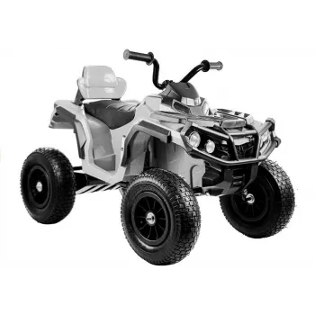 LEAN CARS Quad BDM0906 Elektryczny pojazd jezdny z pompowanymi kołami, światłami LED i MP3 Biały