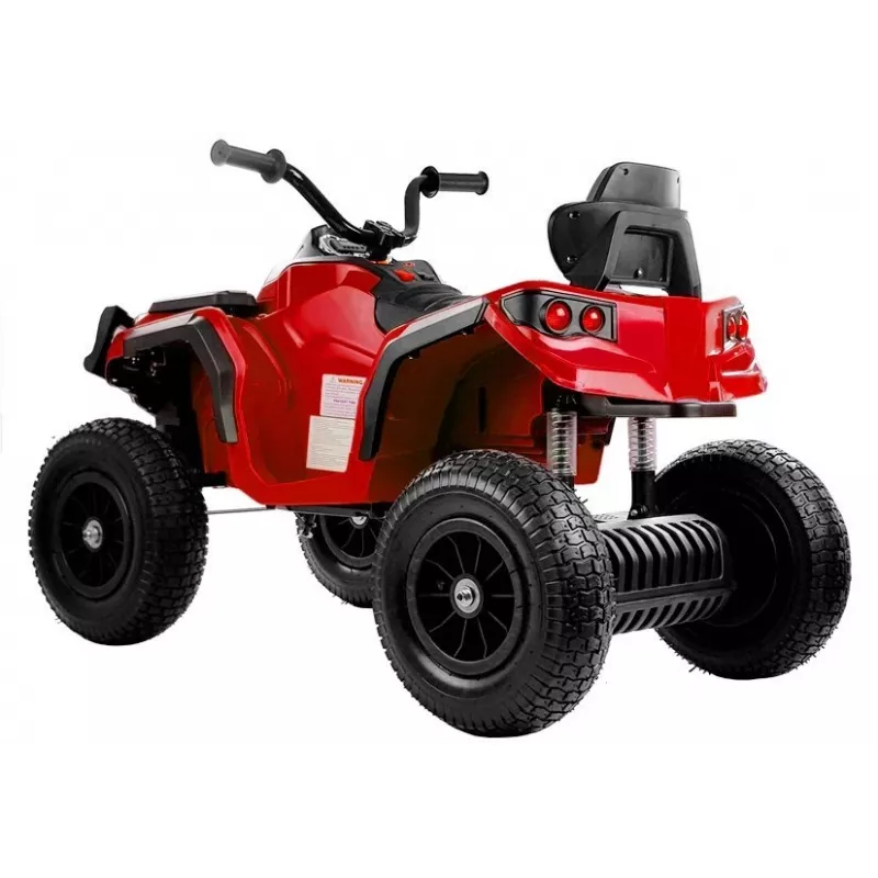 LEAN CARS Quad BDM0906 Elektryczny pojazd jezdny z pompowanymi kołami, światłami LED, MP3 - Czerwony