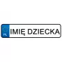 Naklejka z tablicą rejestracyjną LEAN CARS z imieniem dziecka