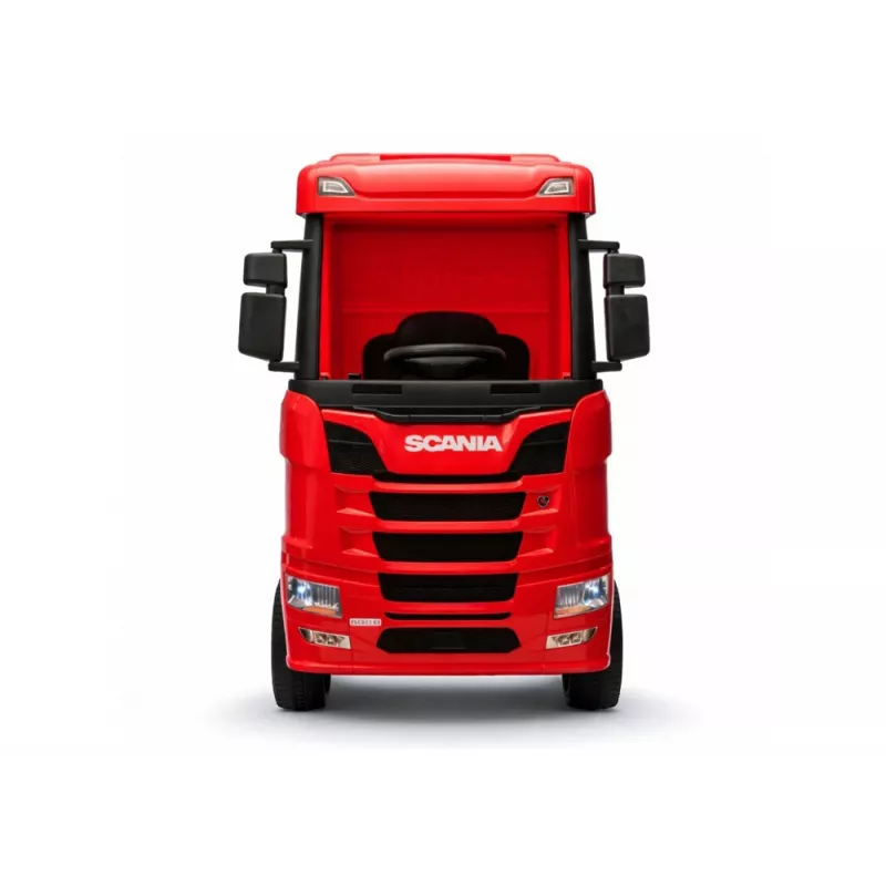 LEAN CARS Scania 500R HL698 12V elektryczny samochód na akumulator 4x4 czerwony malowany z pilotem