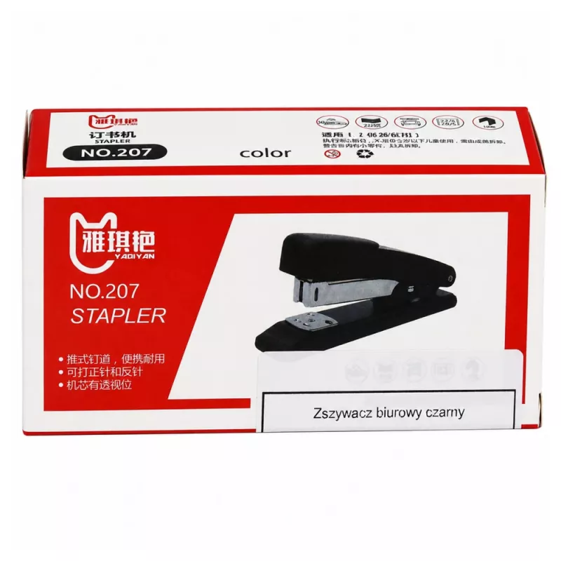 Zszywacz biurowy LEAN Classic Office School, czarny, zszywki 50mm 24/6 26/6