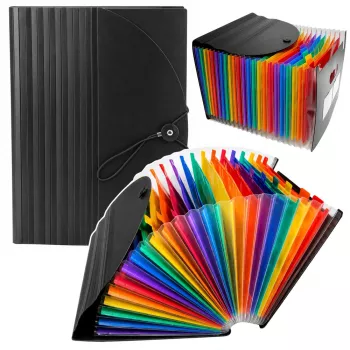LEAN Folder Organizer na dokumenty, 25 przegródek, A4, czarny