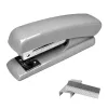 LEAN Metalowy zszywacz biurowy do 25 arkuszy, zszywki 24/6 26/6, szary