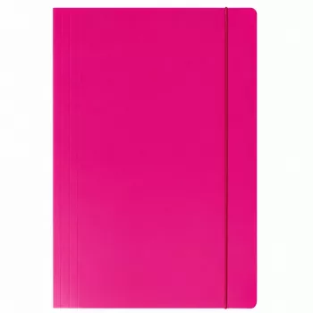 LEAN Różowa laminowana teczka kartonowa z gumką A4+ 300 gsm