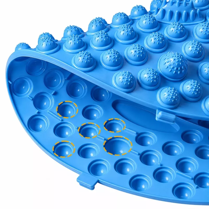 LEAN Okrągła mata do masażu stóp akupresurowa z kolcami niebieska 33 cm
