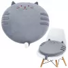 LEAN Round Plush Chair Cushion Cat Gray Soft Seat 40 cm