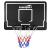 LEAN SPORT 30566 Kosz do koszykówki z tablicą - 90 cm tablica poliwęglanowa, montaż na ścianie, czarny/czerwony