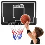 LEAN SPORT 30566 Kosz do koszykówki z tablicą - 90 cm tablica poliwęglanowa, montaż na ścianie, czarny/czerwony